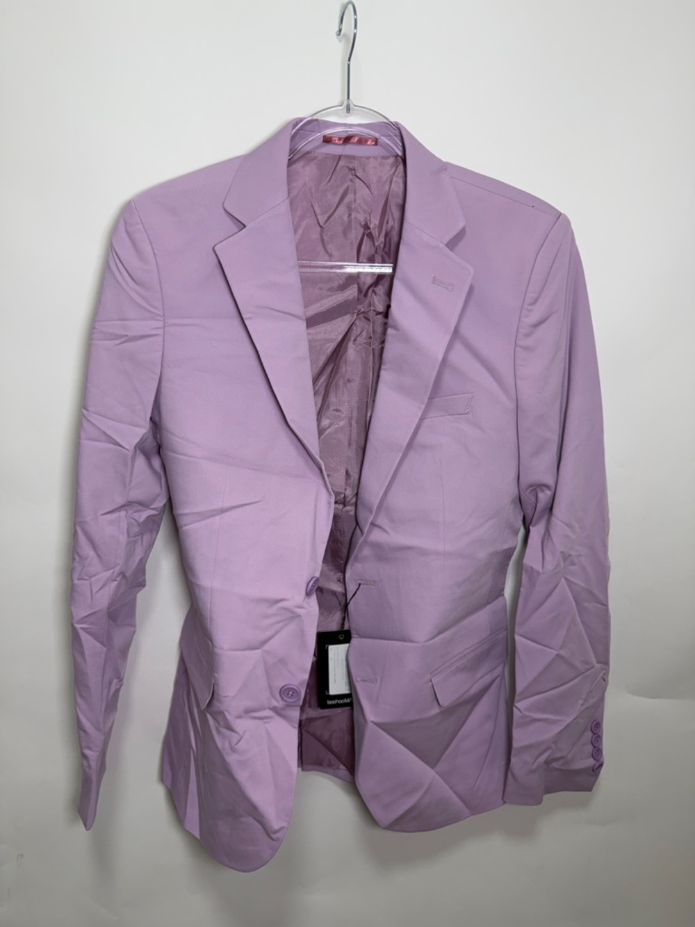 Boohoo Mens Lavender Single-Breasted Blazer